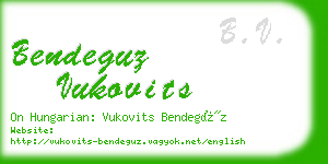 bendeguz vukovits business card